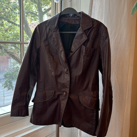 Vintage Leather Blazer - Picture 2 of 4